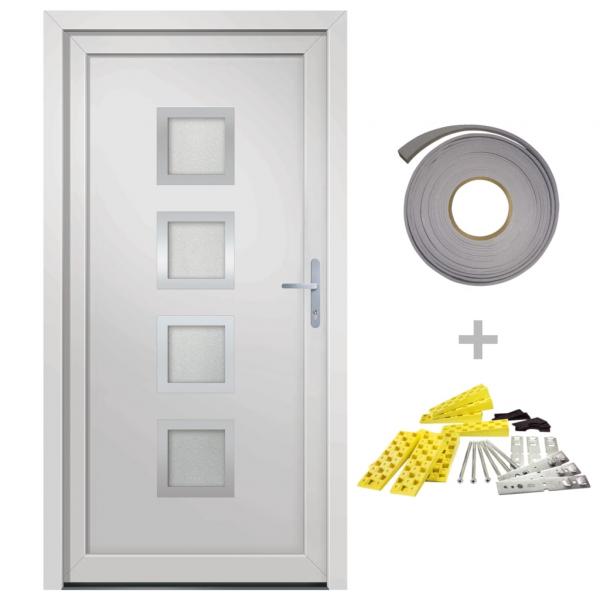 Haustür Weiß 108x208 cm PVC