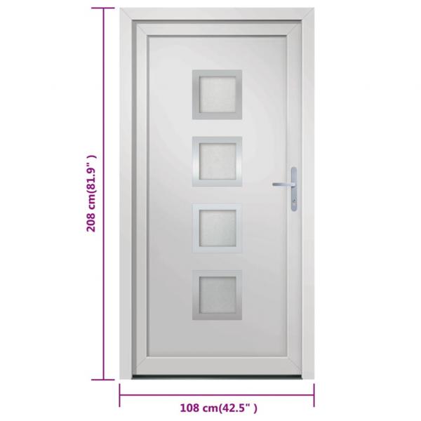 Haustür Weiß 108x208 cm PVC