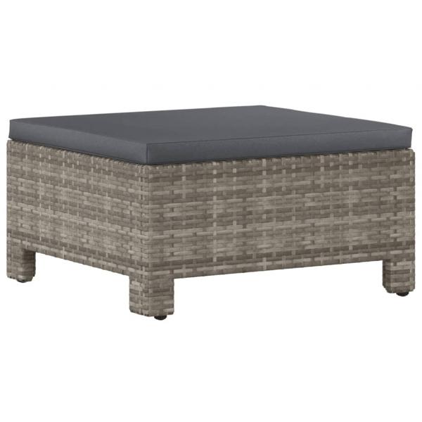 7-tlg. Garten-Lounge-Set mit Kissen Grau Poly Rattan