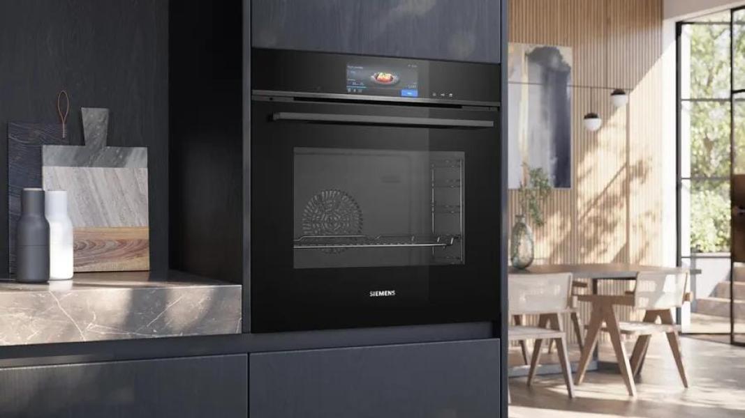 Siemens HS758G3B1 iQ700 A+ Einbau-Dampfbackofen, 60 cm breit, 71 L, cookControl Pro, Sprachsteuerung, Kindersicherung, 22 Heizarten, Schwarz