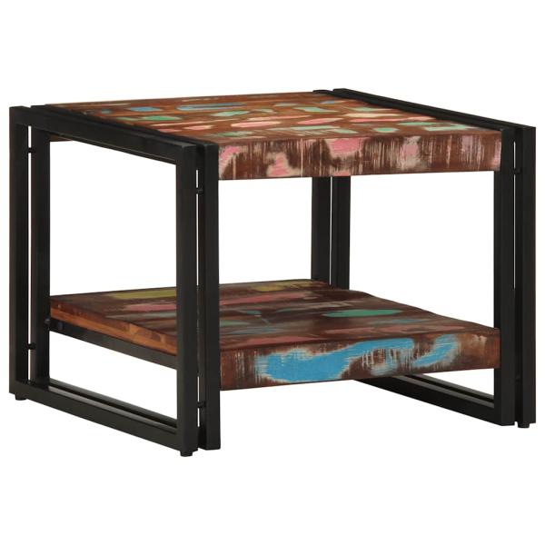 Couchtisch Mehrfarbig 50x50x38 cm Altholz Massivholz