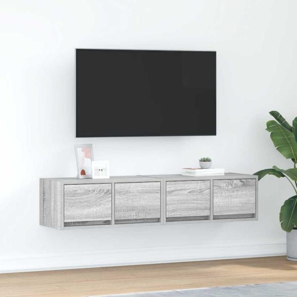 ARDEBO.de - TV-Schränke 2 Stk. Grau Sonoma 60x31x25,5 cm Holzwerkstoff