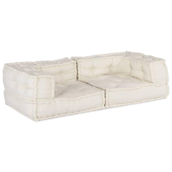 ARDEBO.de - Pouf Modular Creme 140x70x36 cm Stoff