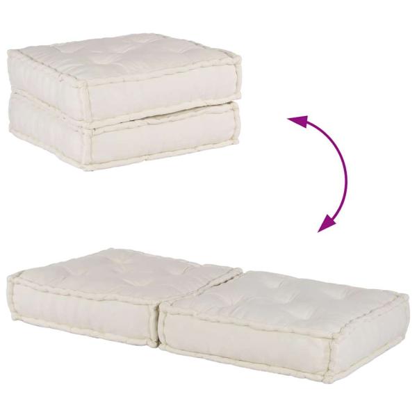 Pouf Modular Creme 140x70x36 cm Stoff