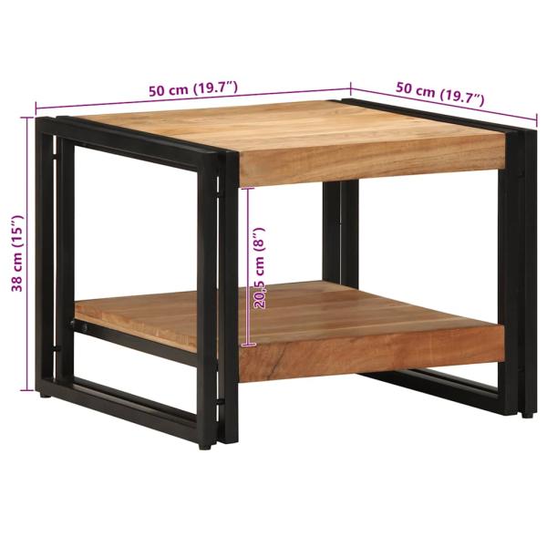 Couchtisch 50x50x38 cm Massivholz Akazie