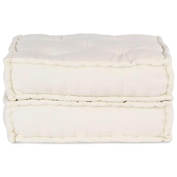 Pouf Modular Creme 70x70x36 cm Stoff