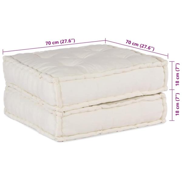 Pouf Modular Creme 70x70x36 cm Stoff