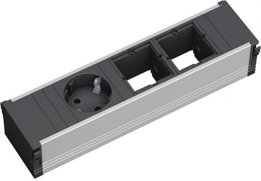 ARDEBO.de Bachmann CONI Steckdosenleiste, 1xSchuko, 2xABD, 217mm, schwarz (912.002)