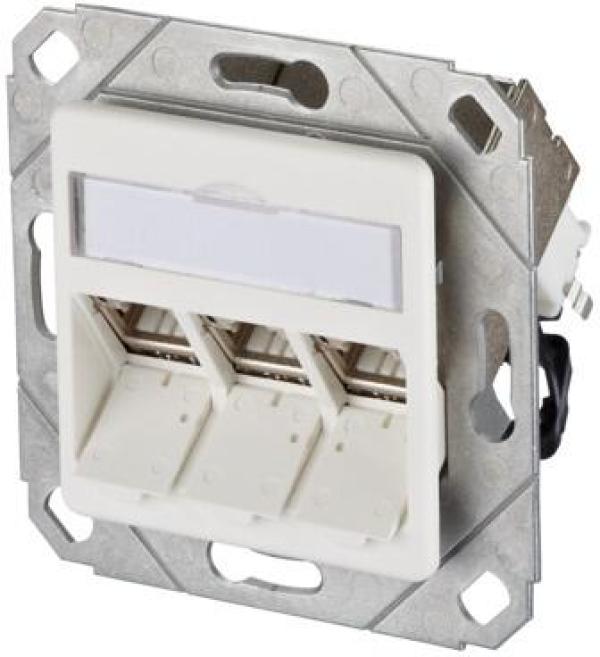 ARDEBO.de Metz Connect C6Amodul 3 Port 270°M UPk Modulare Anschlussdose, reinweiß (130B12D31102-E)