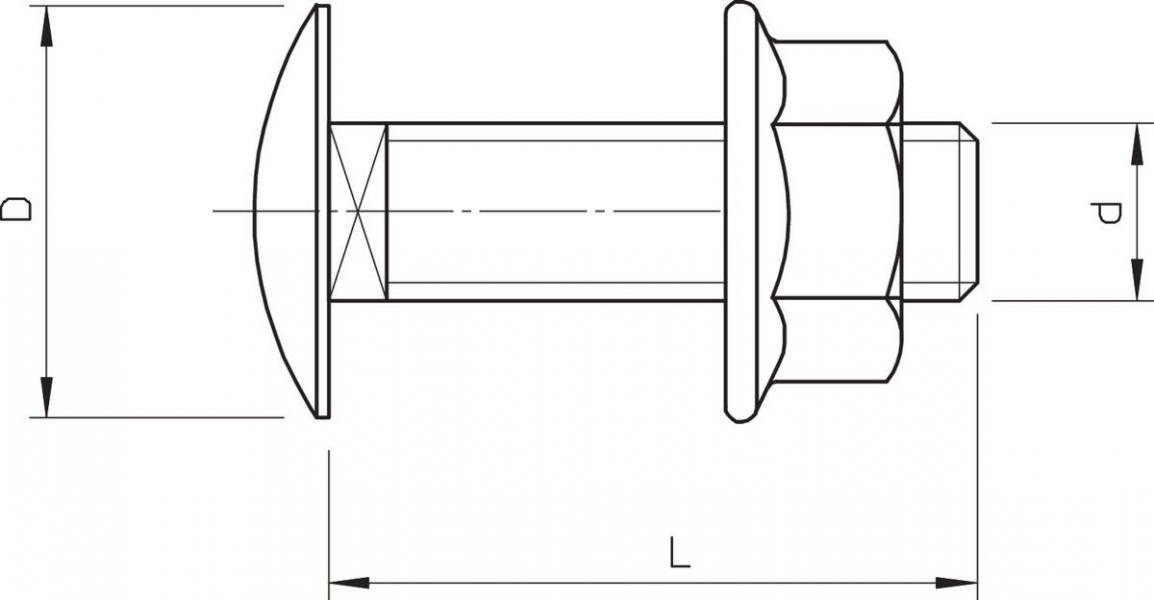 OBO Bettermann FRSB 6x12 A2 Flachrundschraube, mit Kombimutter, M6x12, Edelstahl (6406138)