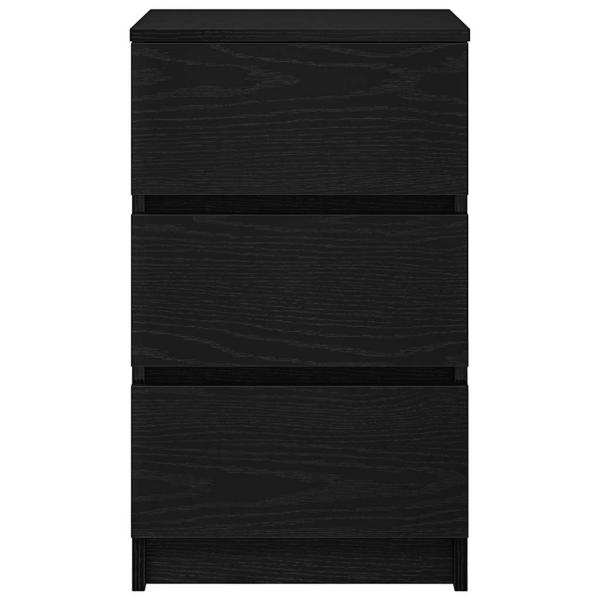 Nachttisch mit 3 Schubladen Schwarz 39x35x65 cm