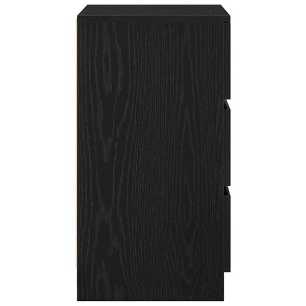 Nachttisch mit 3 Schubladen Schwarz 39x35x65 cm