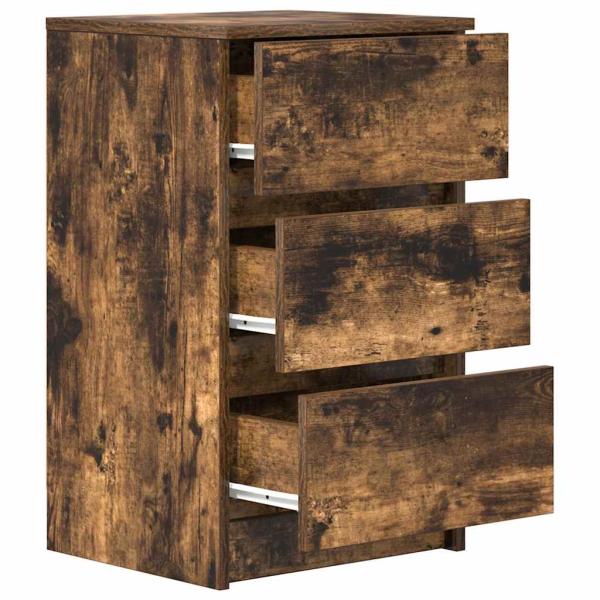 Nachttisch mit 3 Schubladen Räuchereiche 39x35x65 cm