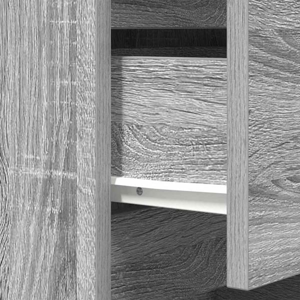 Nachttisch mit 3 Schubladen Grau Sonoma 39x35x65 cm