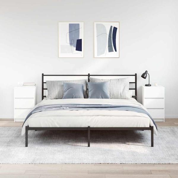 Nachttische mit 3 Schubladen 2 Stk. Weiß 39x35x65 cm