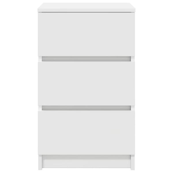 Nachttische mit 3 Schubladen 2 Stk. Weiß 39x35x65 cm