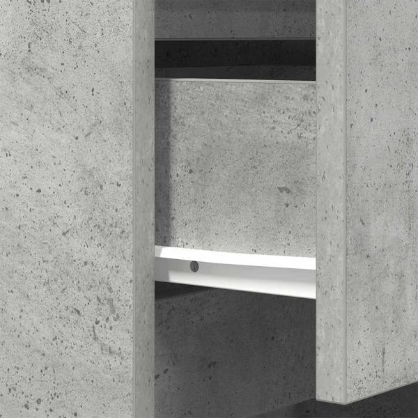 Nachttische mit 3 Schubladen 2 Stk. Betongrau 39x35x65 cm