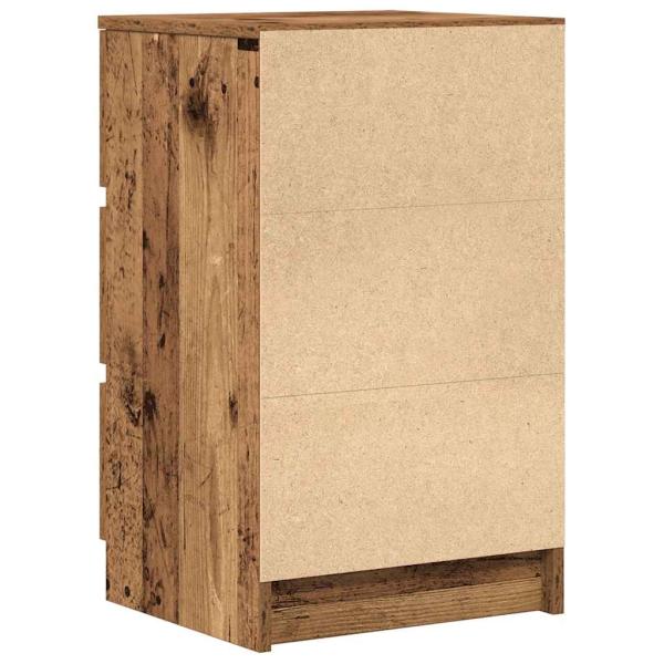 Nachttische mit 3 Schubladen 2 Stk. Altholz-Optik 39x35x65 cm