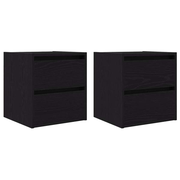 Wand-Nachttische 2 Stk. Schwarz Eichen-Optik 38x34x40 cm