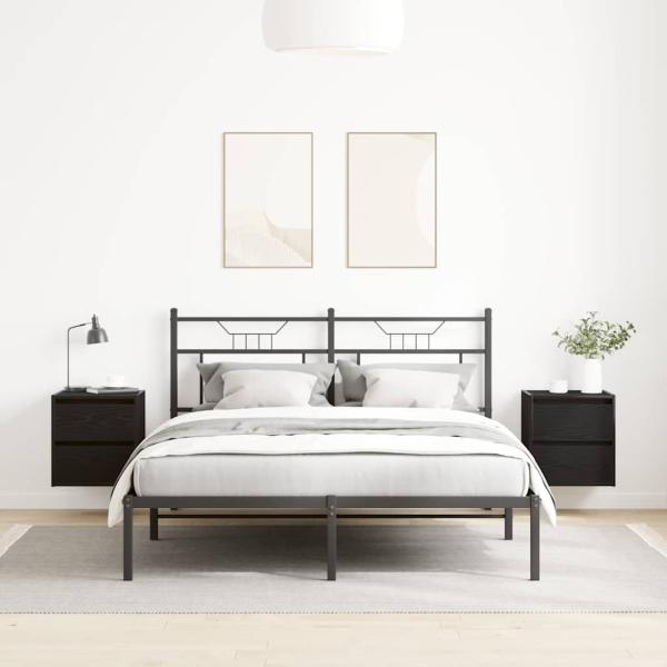 Wand-Nachttische 2 Stk. Schwarz Eichen-Optik 38x34x40 cm