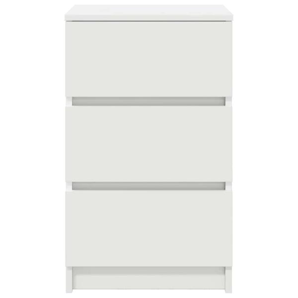 Nachttisch mit 3 Schubladen Weiß 39x35x65 cm