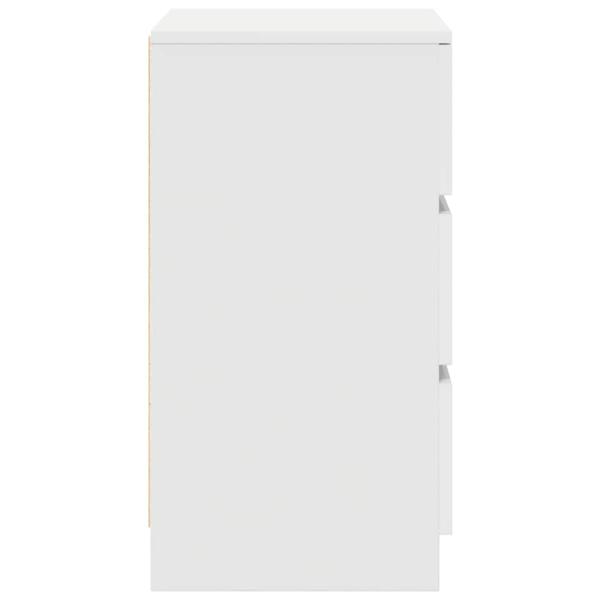 Nachttisch mit 3 Schubladen Weiß 39x35x65 cm