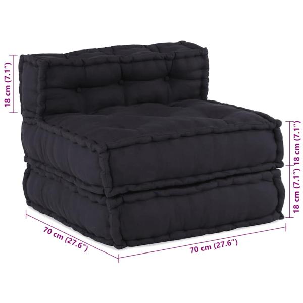Pouf Modular Anthrazit 70x70x54 cm Stoff