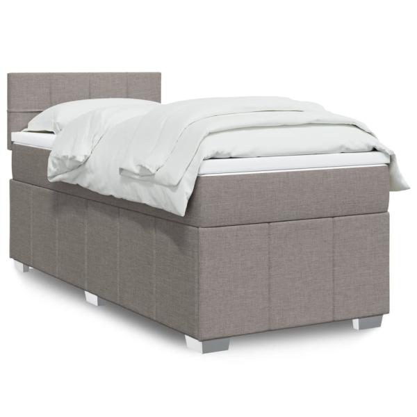 ARDEBO.de - Boxspringbett mit Matratze Taupe 80x200 cm Stoff