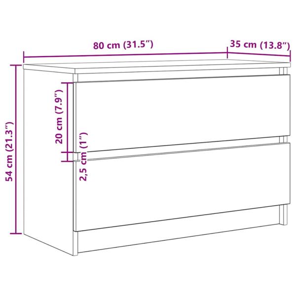 TV-Schrank Weiß 80x35x54 cm Holzwerkstoff