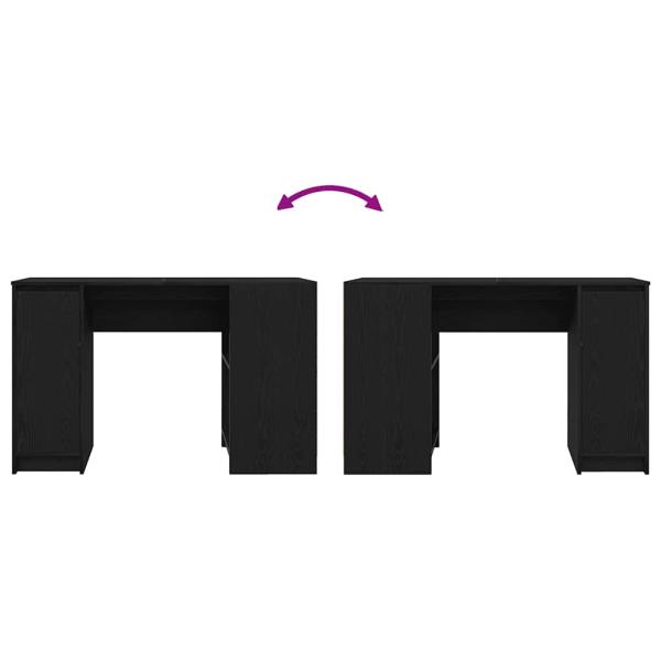 Schreibtisch Schwarz Eichen-Optik 120x42x76 cm Holzwerkstoff