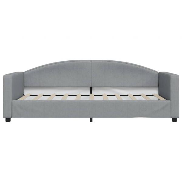 Tagesbett Ausziehbar mit Schubladen Hellgrau 90x190 cm Stoff