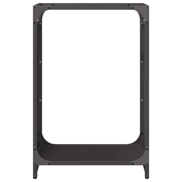 Brennholzregal Schwarz 44x28x65 cm Kaltgewalzter Stahl