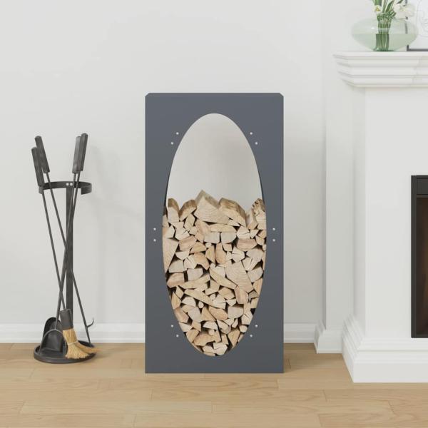 Brennholzregal Anthrazit 50x23x100 cm Kaltgewalzter Stahl