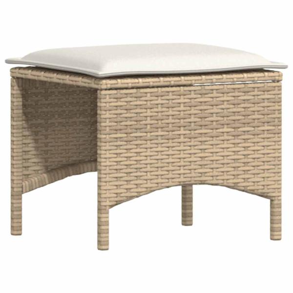4-tlg. Garten-Essgruppe mit Kissen Beige Poly Rattan