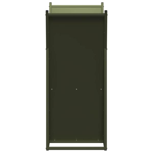 Brennholzregal Olivgrün 69,5x35x81 cm Kaltgewalzter Stahl