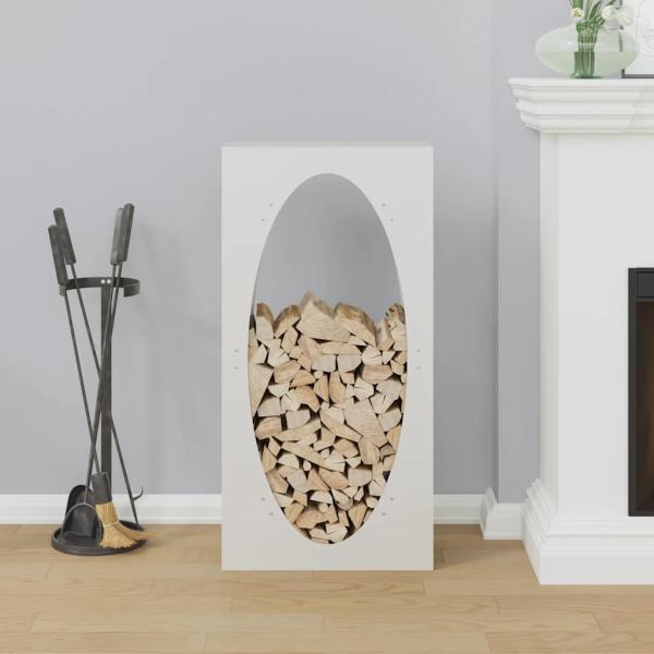 Brennholzregal Weiß 50x23x100 cm Kaltgewalzter Stahl
