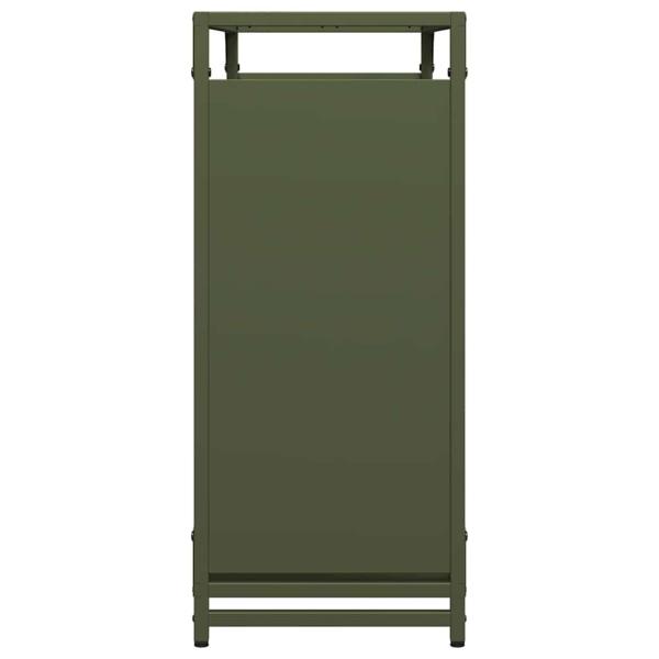Brennholzregal Olivgrün 90x28x65 cm Kaltgewalzter Stahl