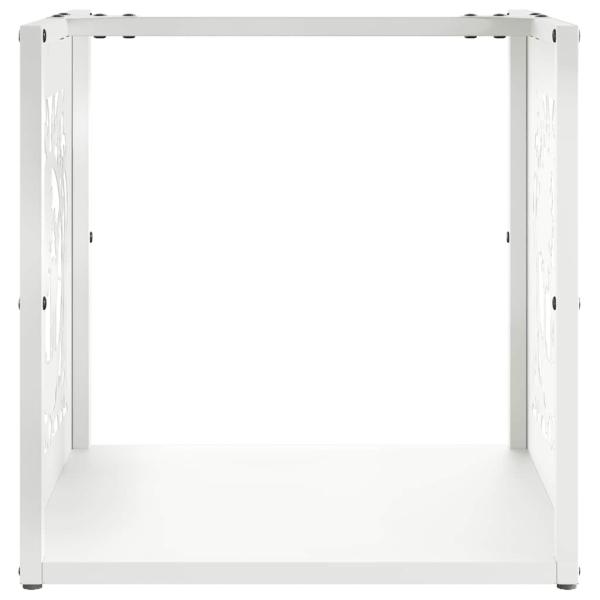 Brennholzregal Weiß 40x40x40 cm Kaltgewalzter Stahl