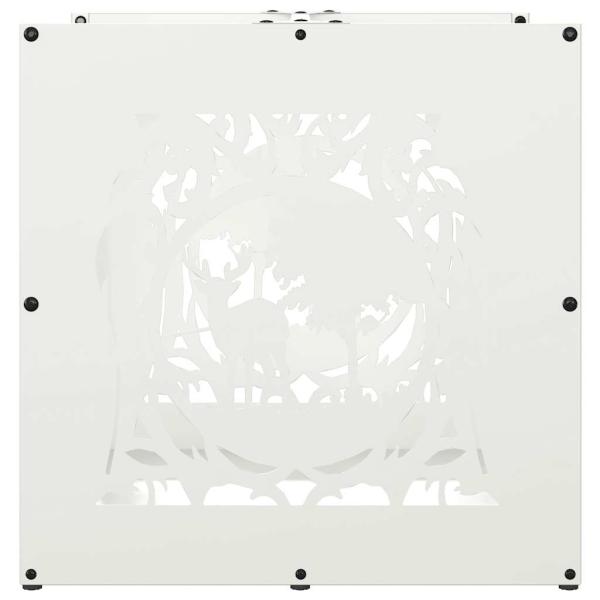 Brennholzregal Weiß 40x40x40 cm Kaltgewalzter Stahl