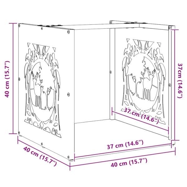 Brennholzregal Olivgrün 40x40x40 cm Kaltgewalzter Stahl
