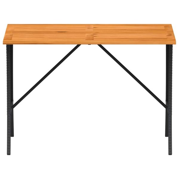 3-tlg. Garten-Essgruppe mit Kissen Schwarz Poly Rattan