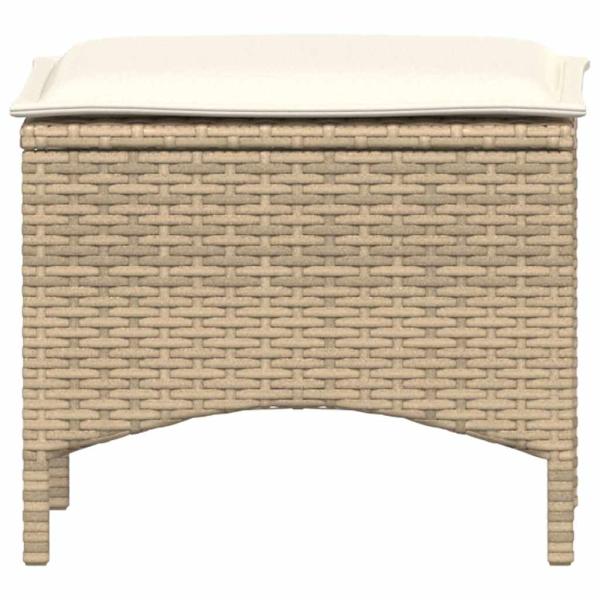 3-tlg. Garten-Essgruppe mit Kissen Beige Poly Rattan