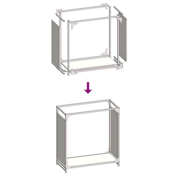 Brennholzregal Anthrazit 60x28x65 cm Kaltgewalzter Stahl
