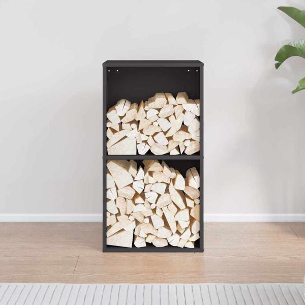 ARDEBO.de - Brennholzregal Schwarz 40x30x75 cm Kaltgewalzter Stahl