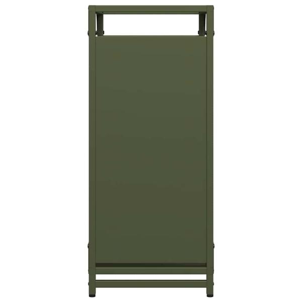 Brennholzregal Olivgrün 44x28x65 cm Kaltgewalzter Stahl