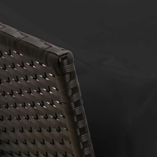 4-tlg. Garten-Essgruppe mit Kissen Schwarz Poly Rattan