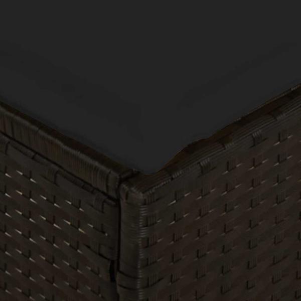 4-tlg. Garten-Essgruppe mit Kissen Schwarz Poly Rattan