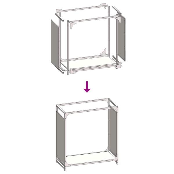 Brennholzregal Schwarz 60x28x65 cm Kaltgewalzter Stahl