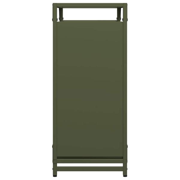 Brennholzregal Olivgrün 60x28x65 cm Kaltgewalzter Stahl