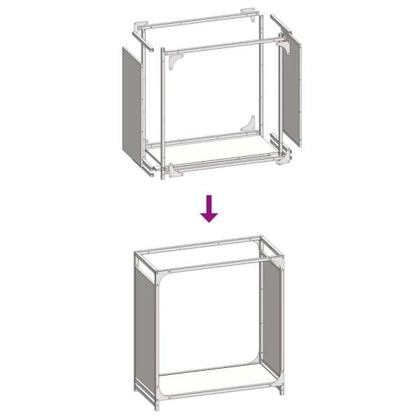 Brennholzregal Weiß 60x28x65 cm Kaltgewalzter Stahl